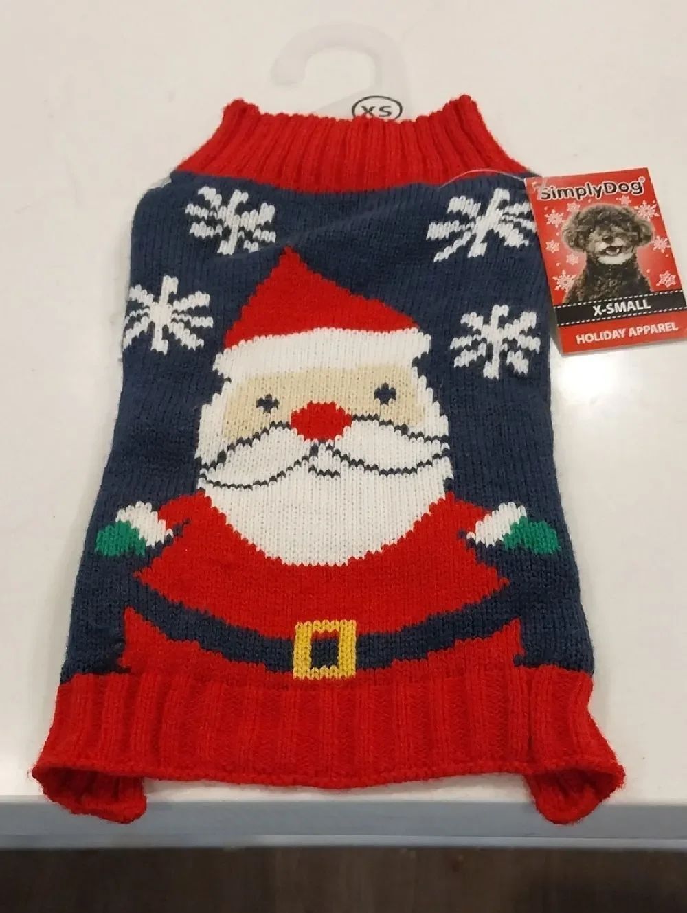 New Red & Navy Santa Dog Sweater - X-Small